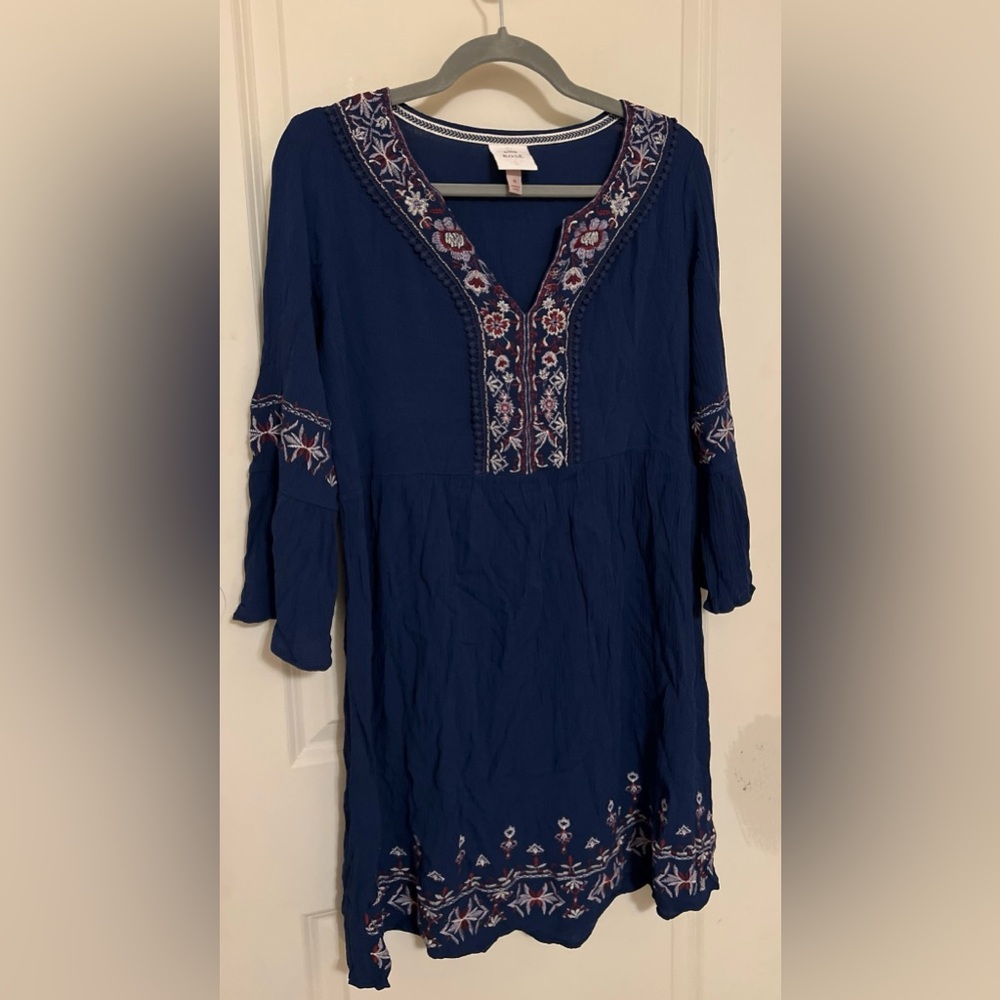 Blue Peasant Dress
